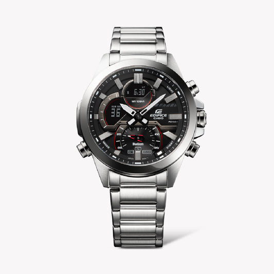 CASIO EDIFICE ECB-30D-1ADF - SPORTY CONFIDENCE UNLEASHED Men's Watch with Black Dial and Stainless Steel Band-i-Watch-2