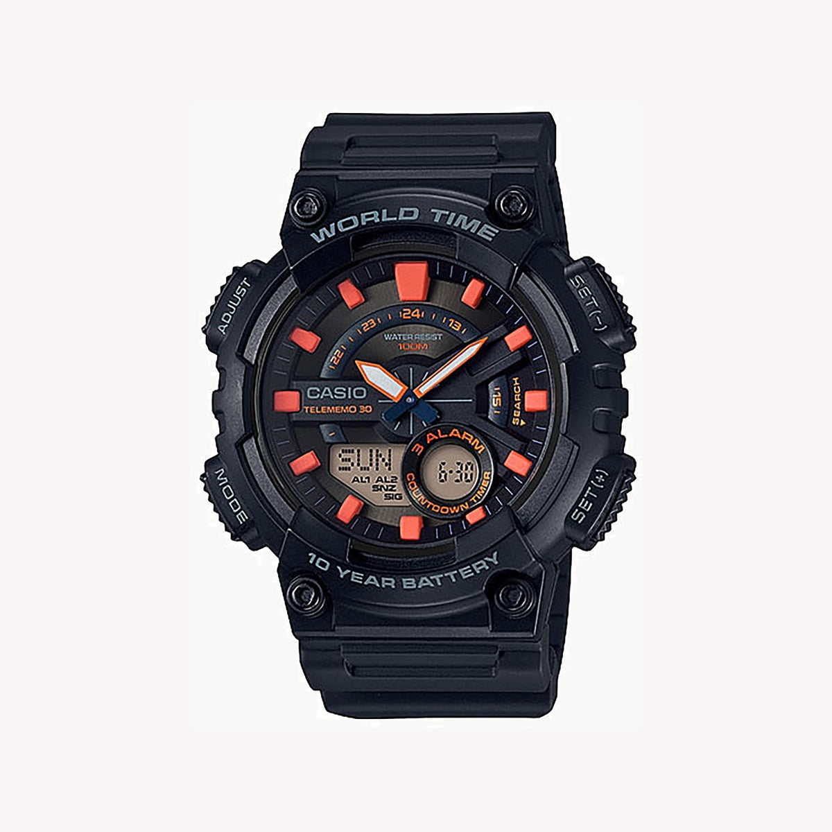 CASIO AEQ-110W-1A2VDF ADVENTURE READY - SPORTY MEN'S WATCH WITH BLACK RESIN BAND AND DIGITAL DISPLAY