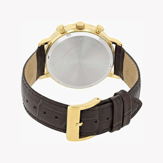CITIZEN AN3612-09P - BOLD CHRONOGRAPH - ELEGANT GOLD & BROWN LEATHER MEN'S WATCH-i-Watch-2