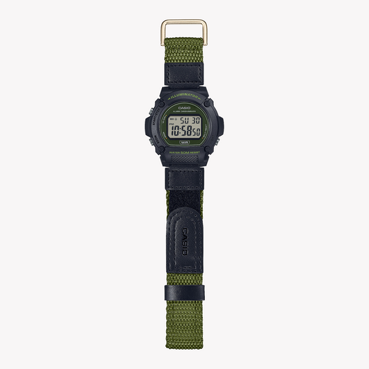 CASIO W-219HB-3AVDF SPORTY EDGE - DYNAMIC STYLE & FUNCTIONALITY Unisex Watch with bold black case and vibrant green band-i-Watch-2