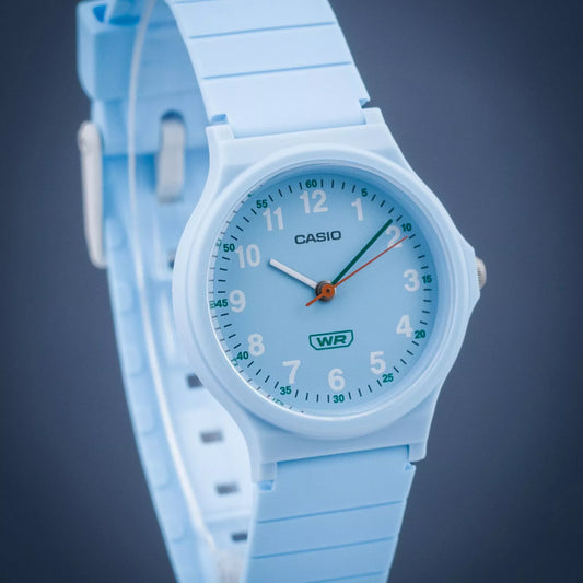 LQ-24B-2BEF ELEGANTLY CASUAL - TIMELESS CHARM WOMEN'S WATCH WITH LIGHT BLUE DIAL AND RESIN STRAP-i-Watch-2
