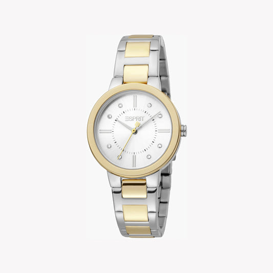 ESPRIT Women's Watch with Silver Stainless Steel Case and Silver & Gold Stainless Steel Band-i-Watch-2
