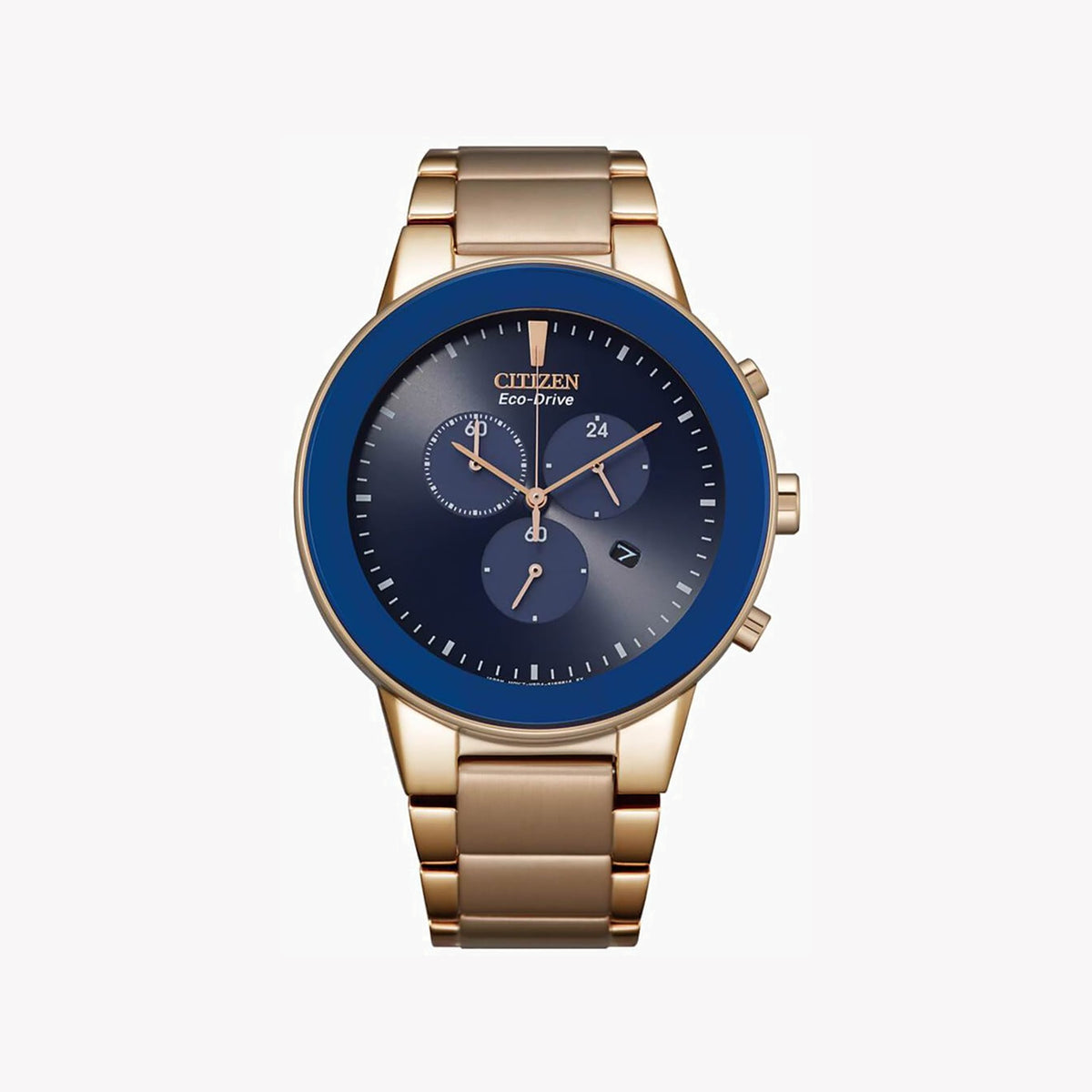 CITIZEN Eco-Drive AT2243-87L - DYNAMIC STYLE & PRECISION TIMEKEEPING Men's Watch with Gold Case & Blue Dial