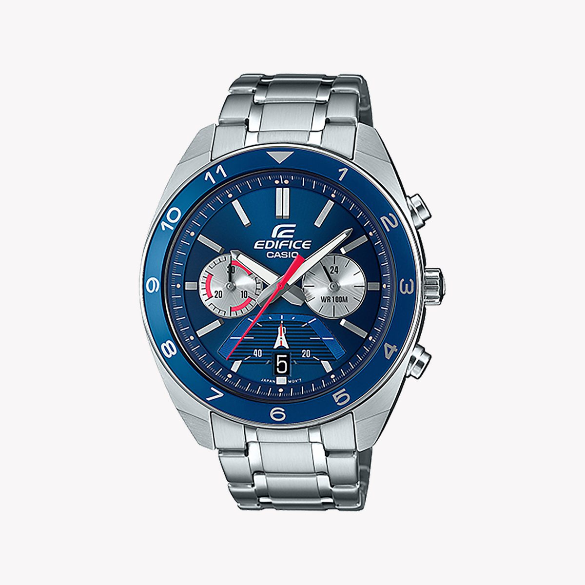 CASIO EDIFICE EFV-590D-2AVUDF - SPORTY ELEGANCE MEN'S WATCH WITH BLUE DIAL & STAINLESS STEEL BAND