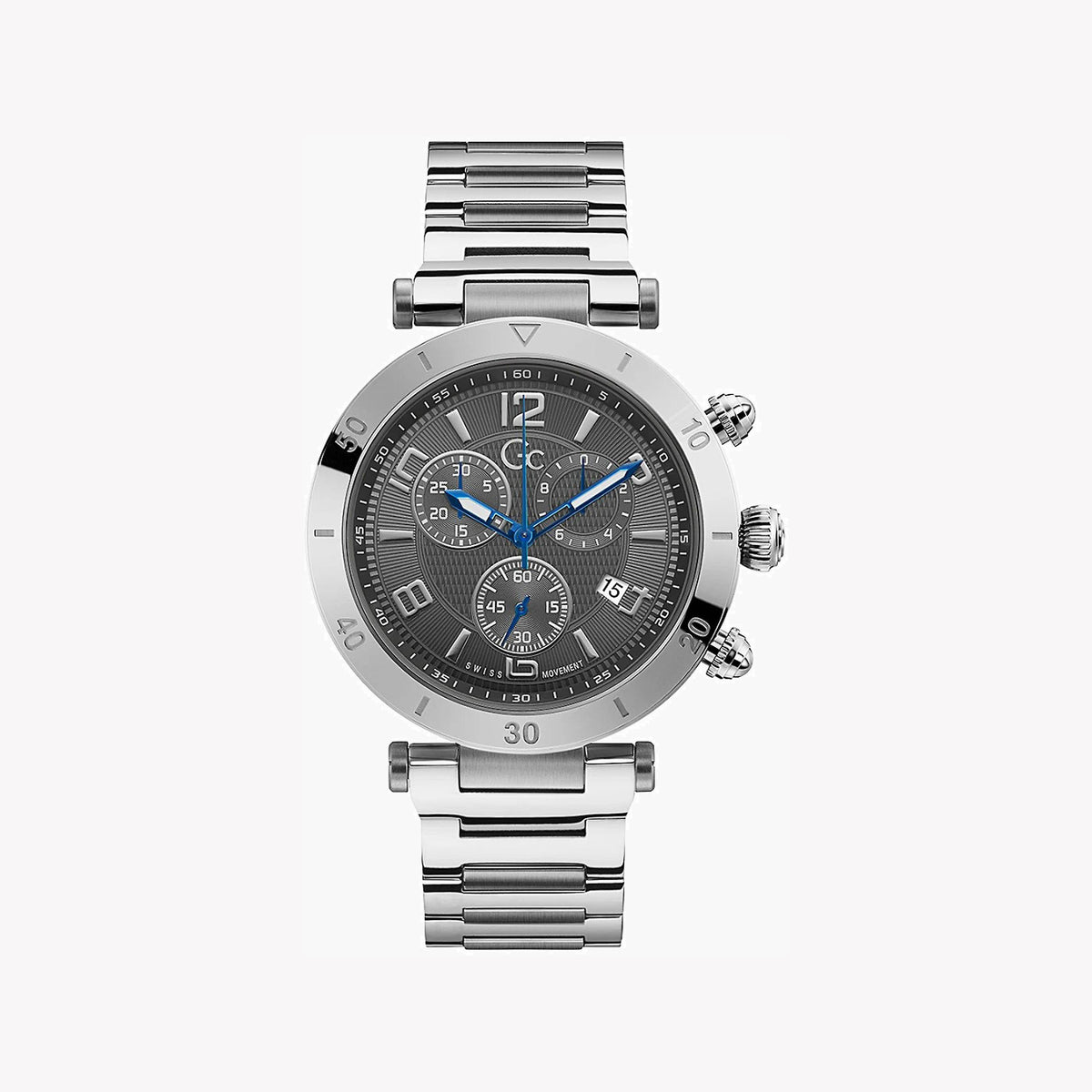 GUESS COLLECTION Y68001G5MF - MODERN MASTERY MEN'S WATCH with Sleek Silver Design & Black Dial