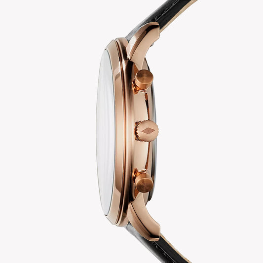 FOSSIL FS5381 ROSE GOLD REFINEMENT - MEN'S TIMEPIECE WITH BLACK DIAL & LEATHER STRAP-i-Watch-2