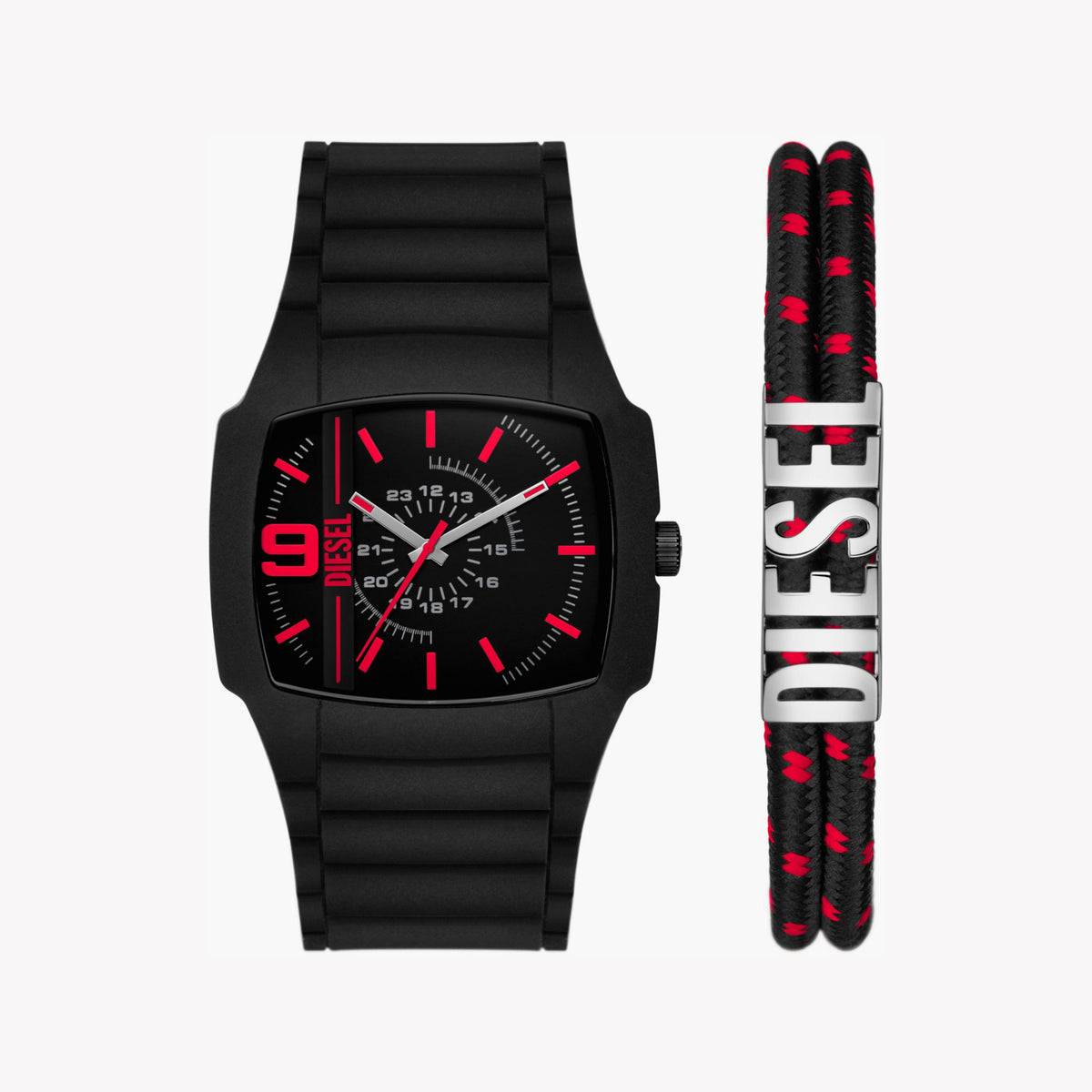 DIESEL DZ2191SET BOLD STATEMENT - RUGGED BLACK STAINLESS STEEL MEN'S TIMEPIECE