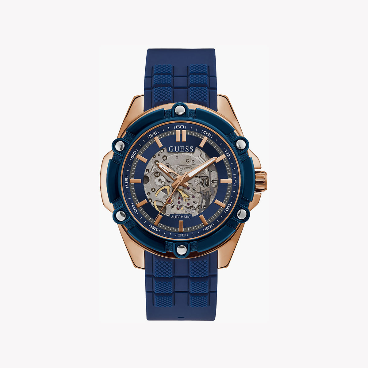 GUESS GW0061G3 ROSE GOLD & BLUE - VERSATILE CHARM MEN'S WATCH