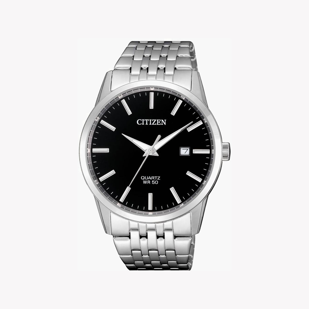 CITIZEN BI5000-87E - MODERN CLASSIC MENS WATCH WITH BLACK DIAL & STAINLESS STEEL BAND