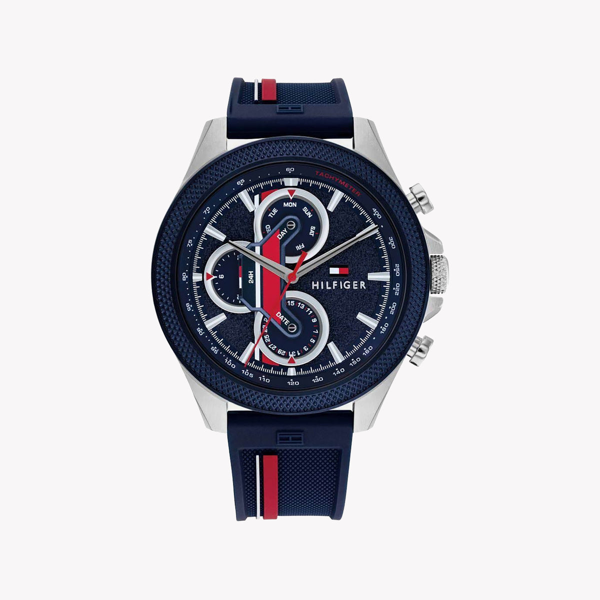 TOMMY HILFIGER 1687492 BOLD SPORT - MEN'S BLUE STAINLESS STEEL WATCH with Silicone Band