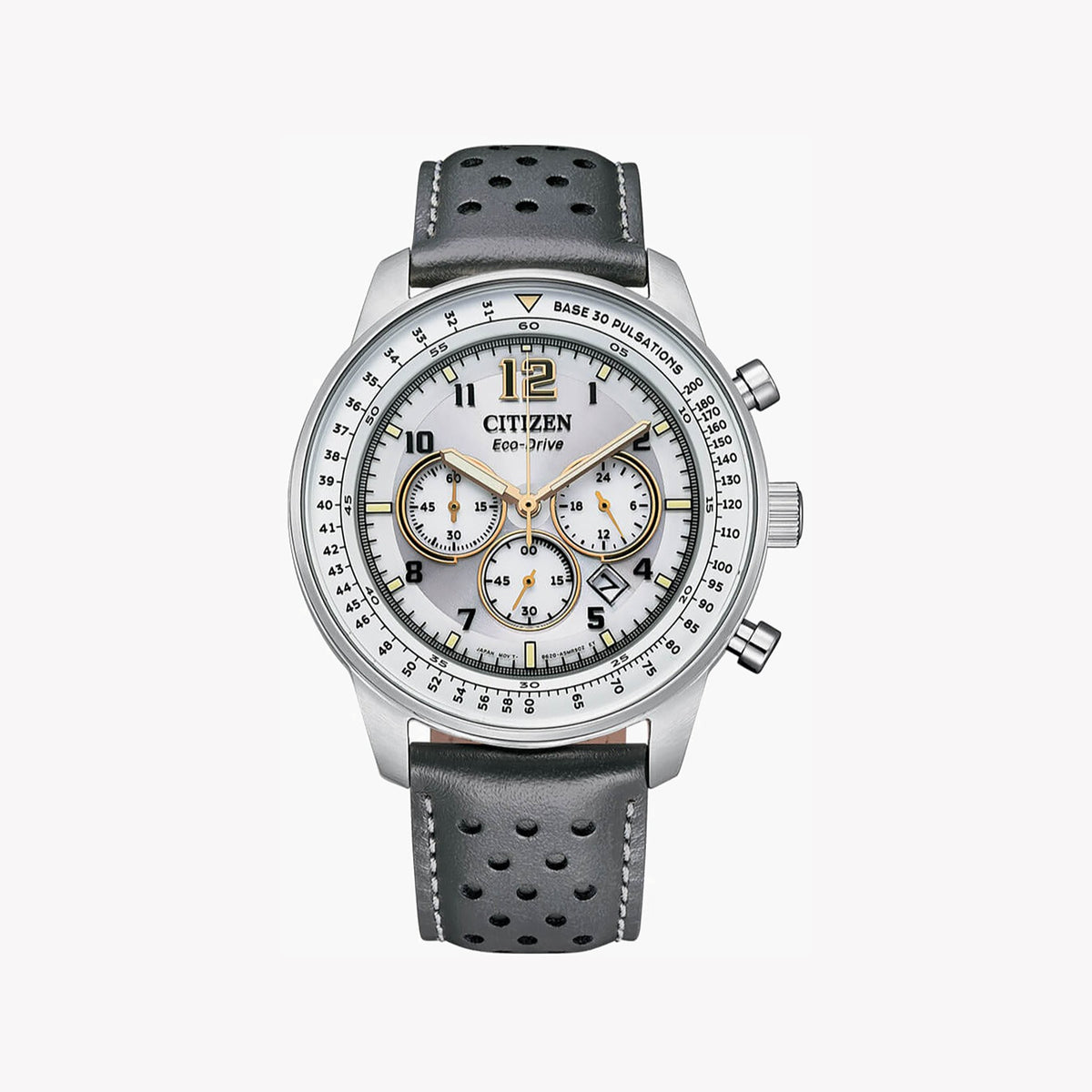 CITIZEN CA4500-24H MEN'S TIMEPIECE - ELEGANT CHRONOGRAPH WITH LEATHER BAND & 5 ATM WATER RESISTANCE
