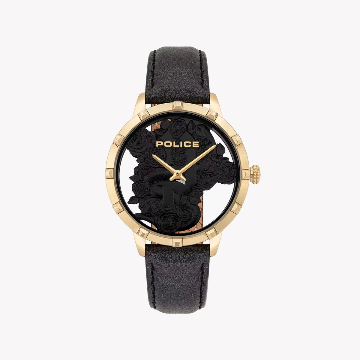POLICE PL-16041MSG_02 ELEGANT TIMEPIECE - SOPHISTICATED GOLD & BLACK LEATHER WOMEN'S WATCH