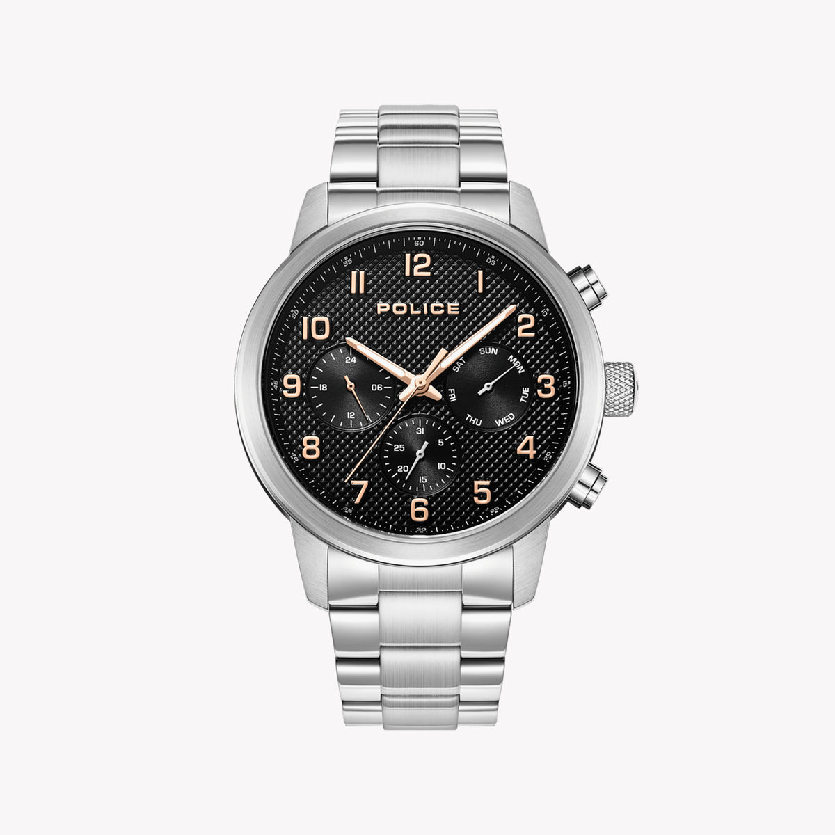 POLICE PEWJF2228203 - TIMELESS ELEGANCE MEN'S WATCH WITH SLEEK BLACK DIAL & STAINLESS STEEL BAND