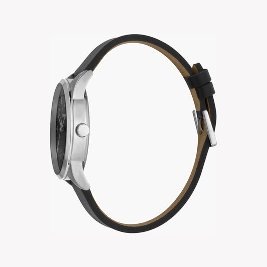 ESPRIT MENS BLACK LEATHER & DIAL STAINLESS STEEL TIMEPIECE - ELEGANT DURABILITY-i-Watch-2