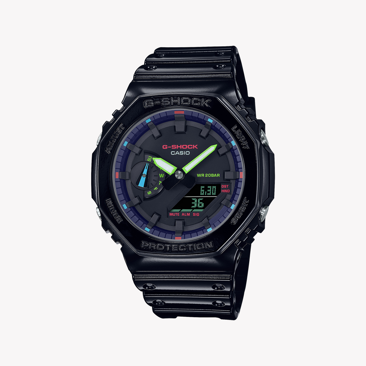 CASIO G-SHOCK GA-2100RGB-1ADR BLACK ADVENTURE - MEN'S STYLISH & RESILIENT TIMEPIECE