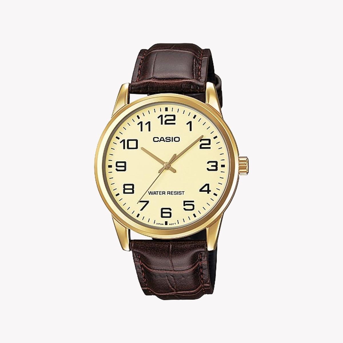 MTP-V001GL-9BUDF - TIMELESS ELEGANCE FOR THE MODERN GENTLEMAN - CLASSIC GOLD & BROWN LEATHER WATCH