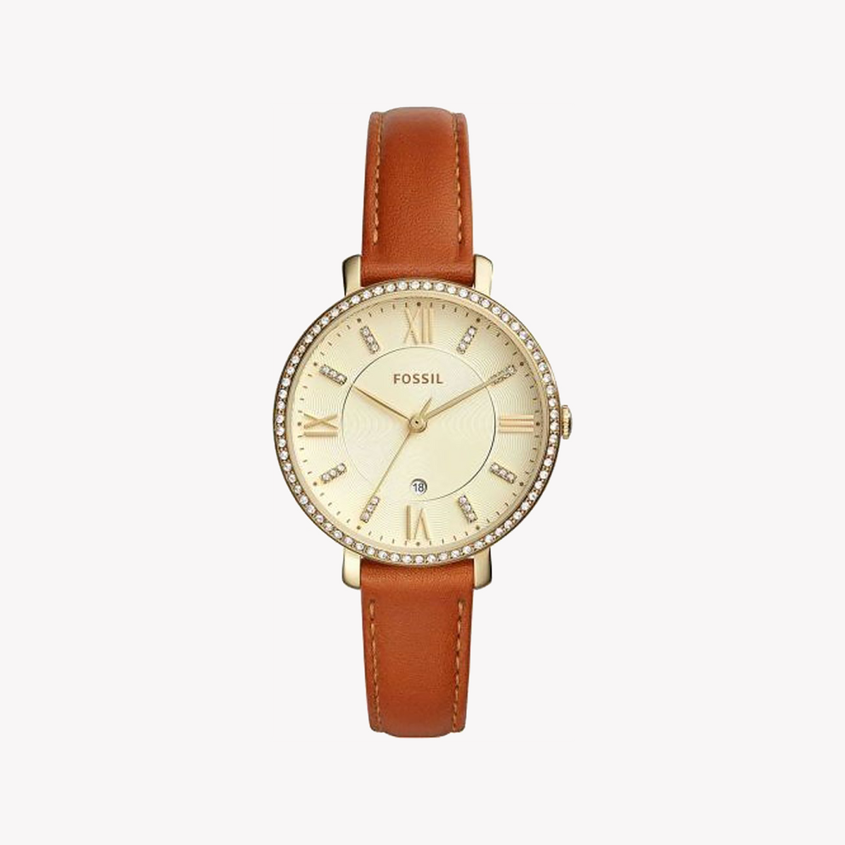 FOSSIL ES4293 ELEGANT TIMEPIECE - SOPHISTICATED GOLD & BROWN LEATHER WOMEN'S WATCH