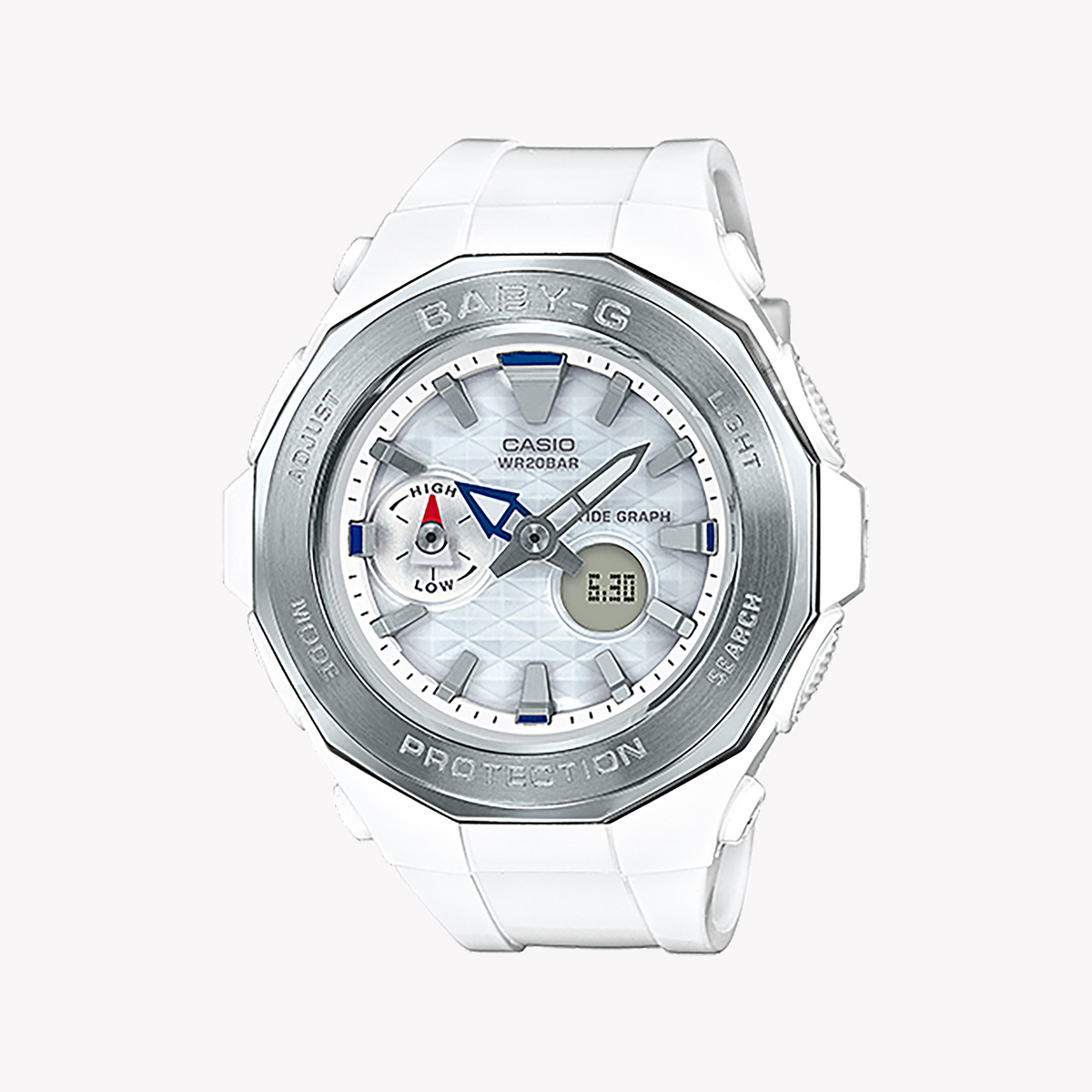 CASIO BABY-G BGA-225-7ADR - ELEGANT ADVENTURE WOMEN'S WATCH with White Resin Band & Silver Case