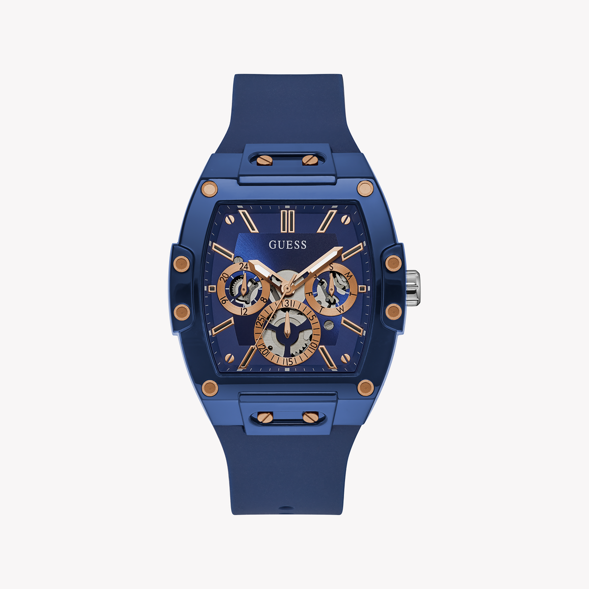 GUESS GW0203G7 BOLD BLUE STRIDE - MEN'S STYLISH QUARTZ WATCH WITH SILICONE BAND