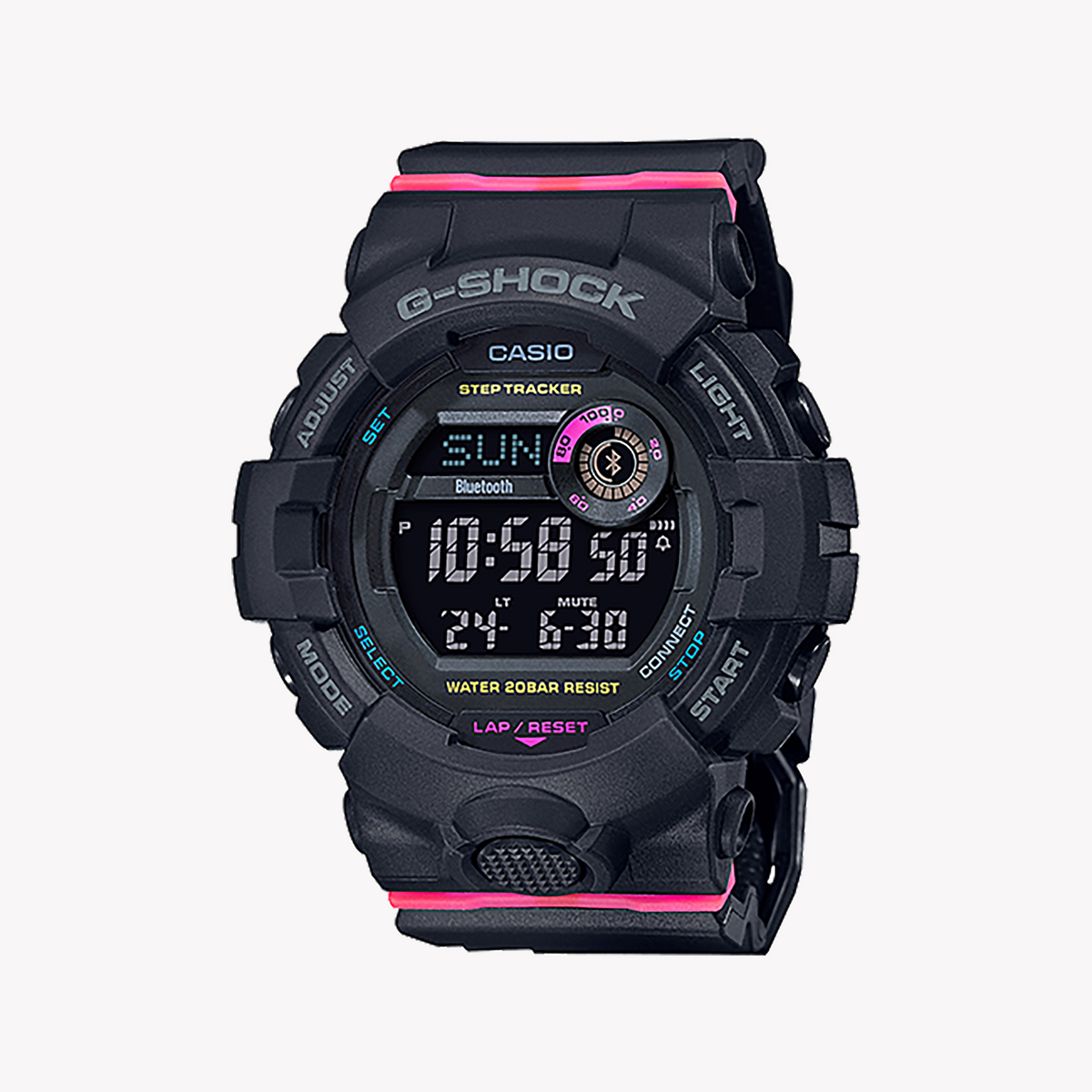 CASIO G-SHOCK GMD-B800SC-1DR - STYLISH ADVENTURER'S COMPANION Women's Watch with black resin band and sporty design.