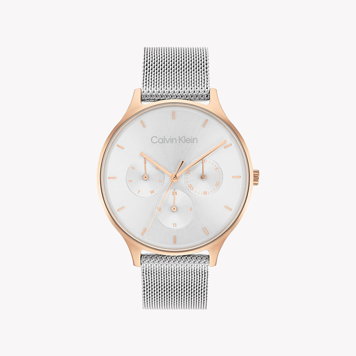 CK CALVIN KLEIN NEW COLLECTION - RADIANT ELEGANCE WOMEN'S WATCH with Gold Stainless Steel Band and Silver Dial