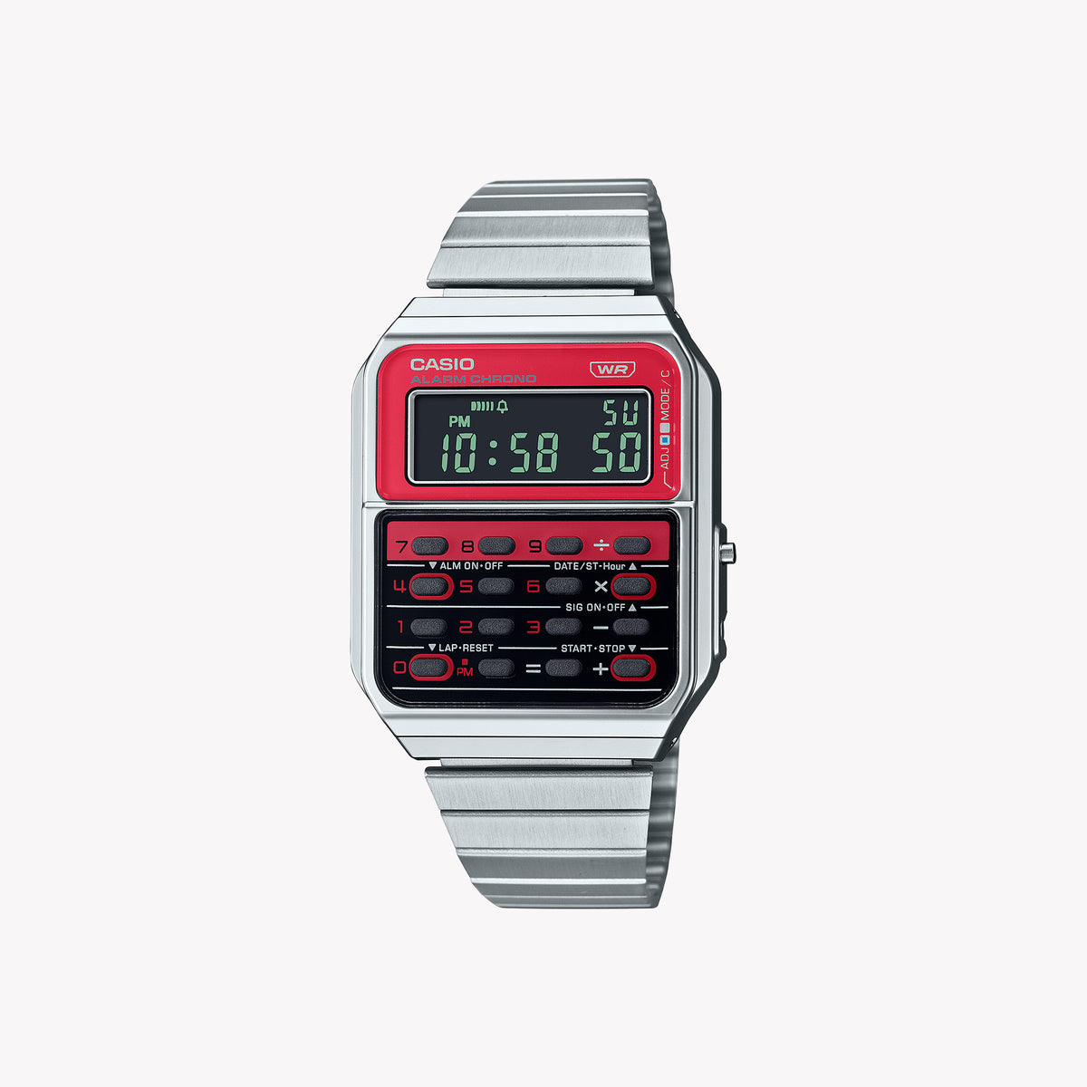 CASIO CA-500WE-4B SPORTY VERSATILITY - MEN'S DIGITAL WATCH WITH STAINLESS STEEL BAND & DYNAMIC DISPLAY