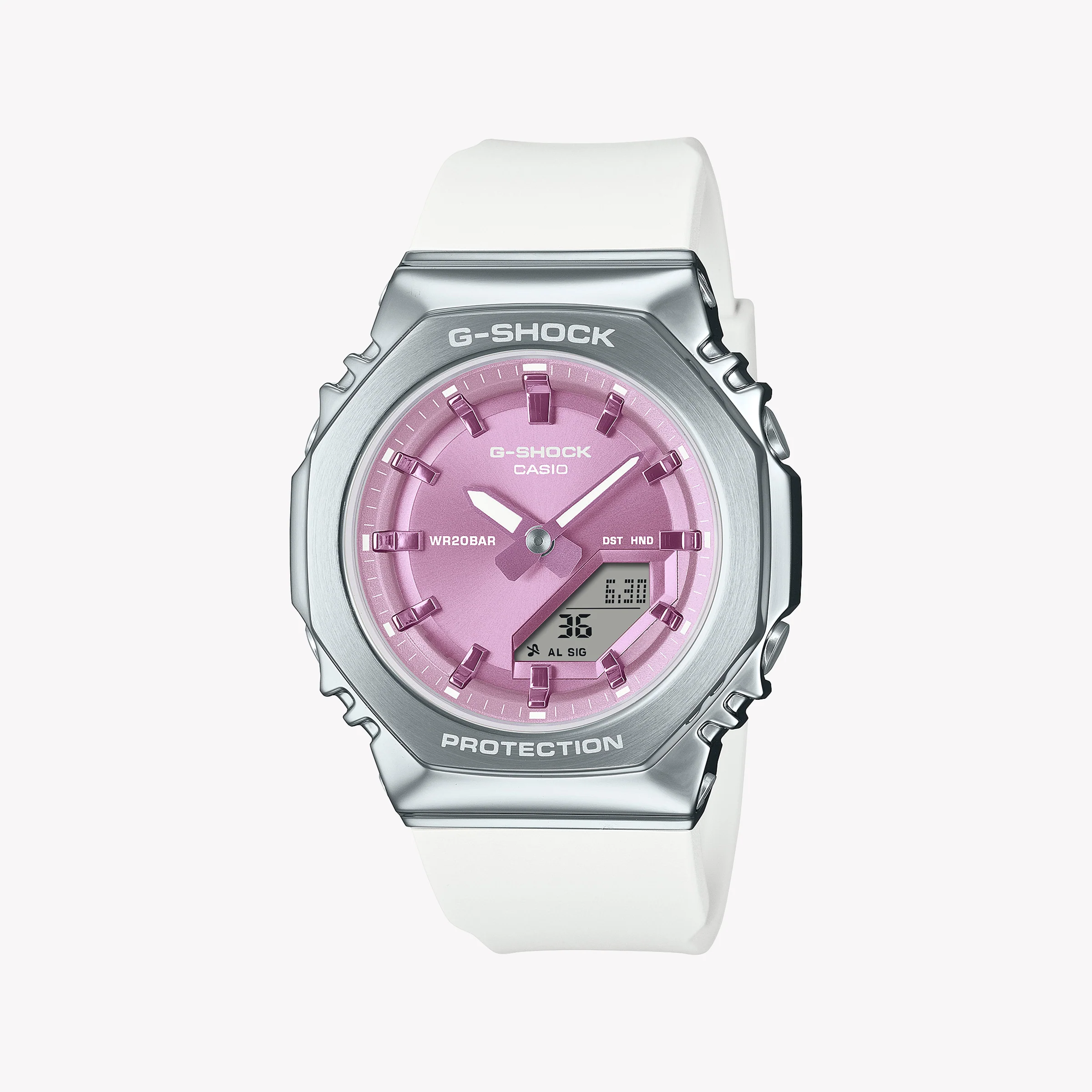 Casio G-Shock Men's Silver Watch, Pink Dial Gm-S2110-7a6er – i-Watch