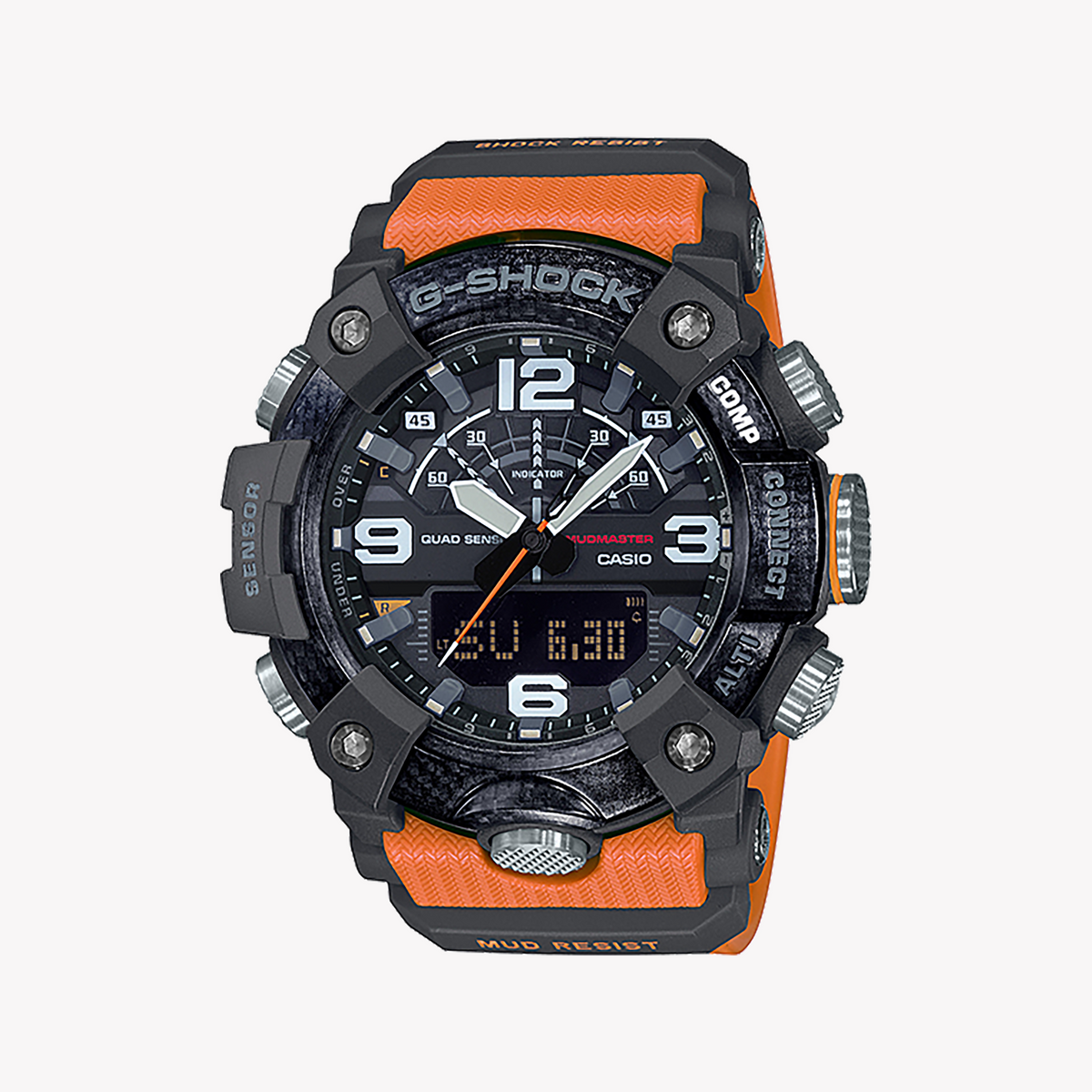 CASIO G-SHOCK GG-B100-1A9DR - ADVENTURER'S XTREME COMPANION Men's Watch with black/orange design, altimeter, and compass