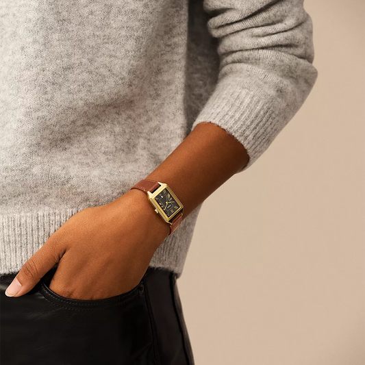 FOSSIL ES5303 - ELEGANT TIMEPIECE FOR WOMEN WITH GRACEFUL GREY DIAL & LUXURIOUS BROWN LEATHER STRAP-i-Watch-2