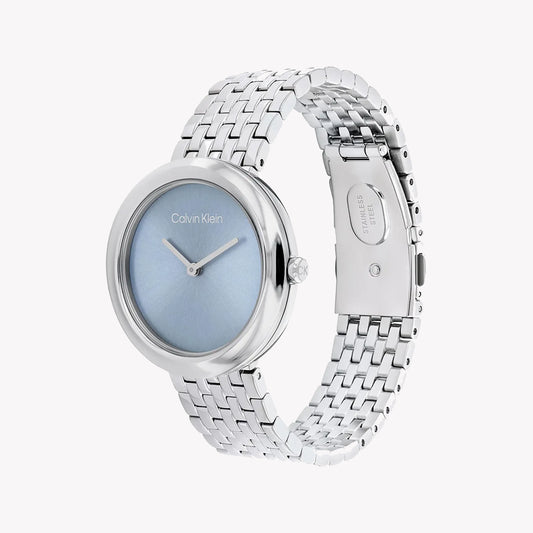 CK CALVIN KLEIN 34MM SILVER STAINLESS STEEL WATCH - MODERN BLUE DIAL ELEGANCE-i-Watch-2