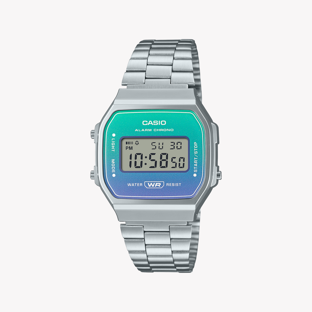 CASIO A168WER-2ADF SPORTY ELEGANCE - UNISEX STAINLESS STEEL DIGITAL WATCH with Striking Silver Design