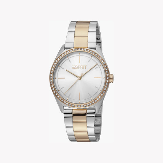 ESPRIT Women's Watch with Silver Stainless Steel Case and Silver & Rose Gold Stainless Steel Band-i-Watch-2