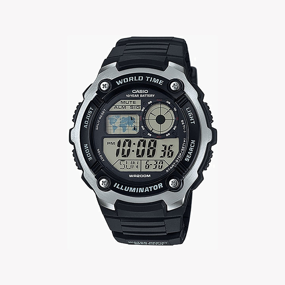 CASIO AE-2100W-1AVDF BLACK ADVENTURER - SPORTY DIGITAL WATCH FOR MEN