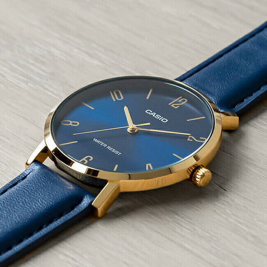 CASIO MTP-VT01GL-2B2 - ADVENTURE READY MEN'S WATCH WITH BLUE DIAL & GOLD ACCENTS-i-Watch-2