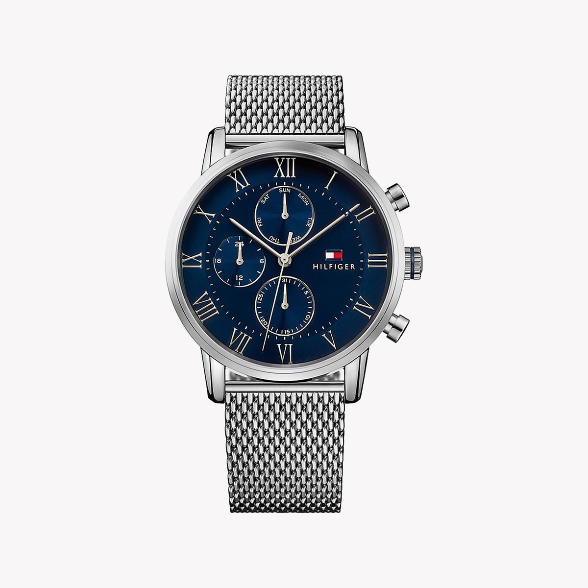 TOMMY HILFIGER 1669934 - STYLISH PRECISION MEN'S WATCH WITH BLACK DIAL & SILVER STAINLESS STEEL BAND