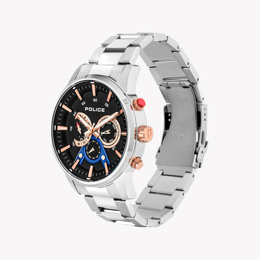 POLICE P15523JS02M - MODERN GENTLEMAN'S TIMEPIECE: STUNNING MULTICOLOR DIAL & STAINLESS STEEL DESIGN-i-Watch-2