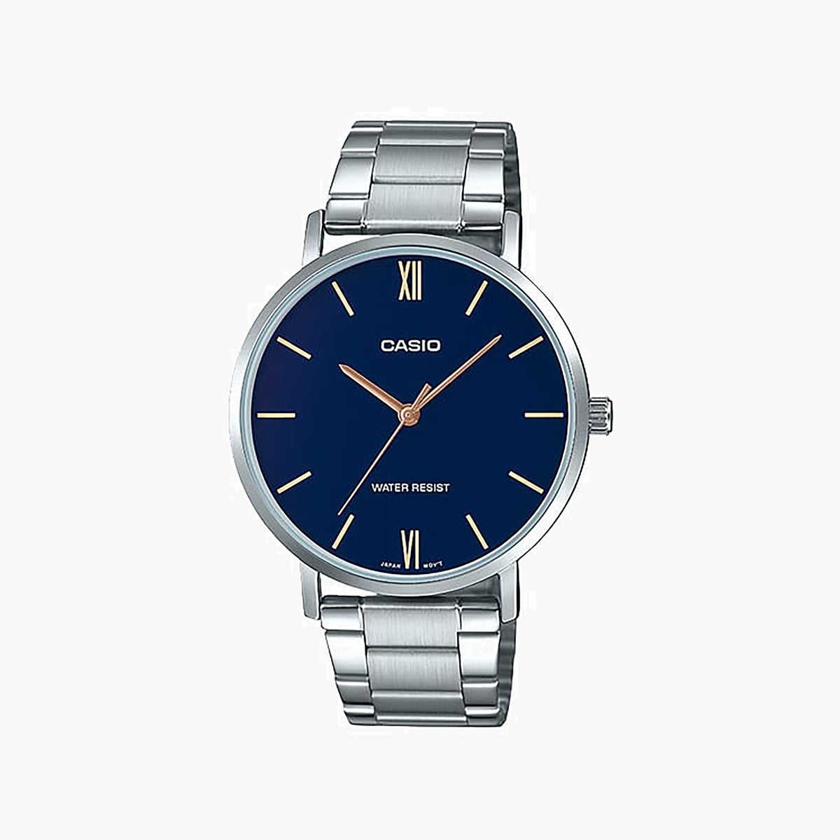 CASIO MTP-VT01D-2B STYLISH SPLASH - MEN'S BLUE DIAL STAINLESS STEEL WATCH