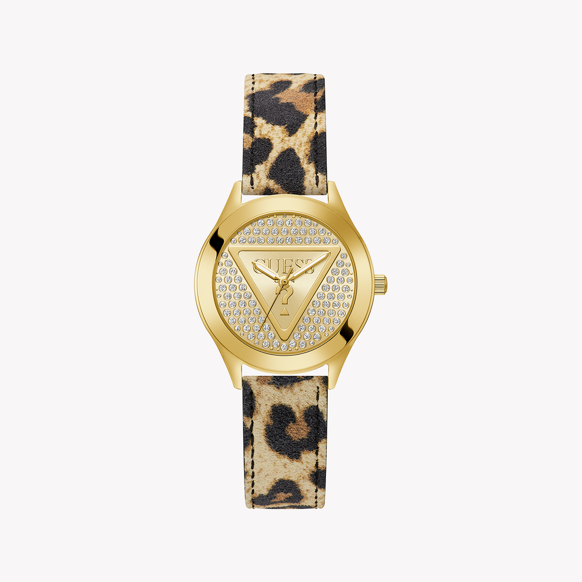 GUESS GW0745L2 RADIANT CHARM - LEOPARD PRINT STYLISH WOMEN'S WATCH WITH GOLD FINISH & CHAMPAGNE DIAL