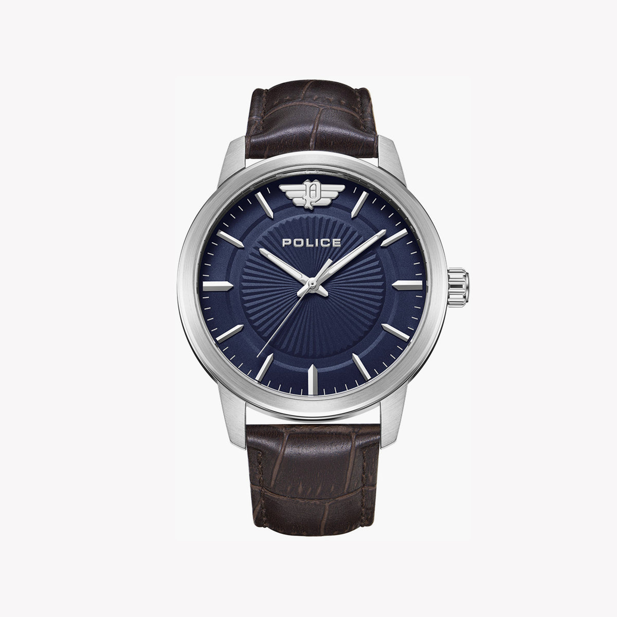 POLICE PEWJA2227410 - TIMELESS ELEGANCE MEN'S WATCH WITH BLACK CASE & BROWN LEATHER BAND