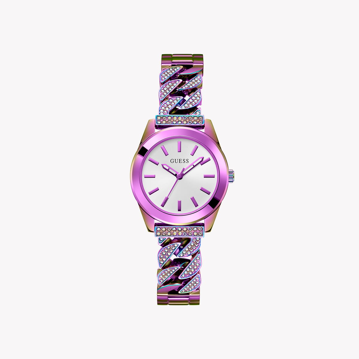 GUESS GW0546L3 - VIBRANT CHARM WOMEN'S TIMEPIECE WITH PINK STAINLESS STEEL & MULTICOLOR BAND