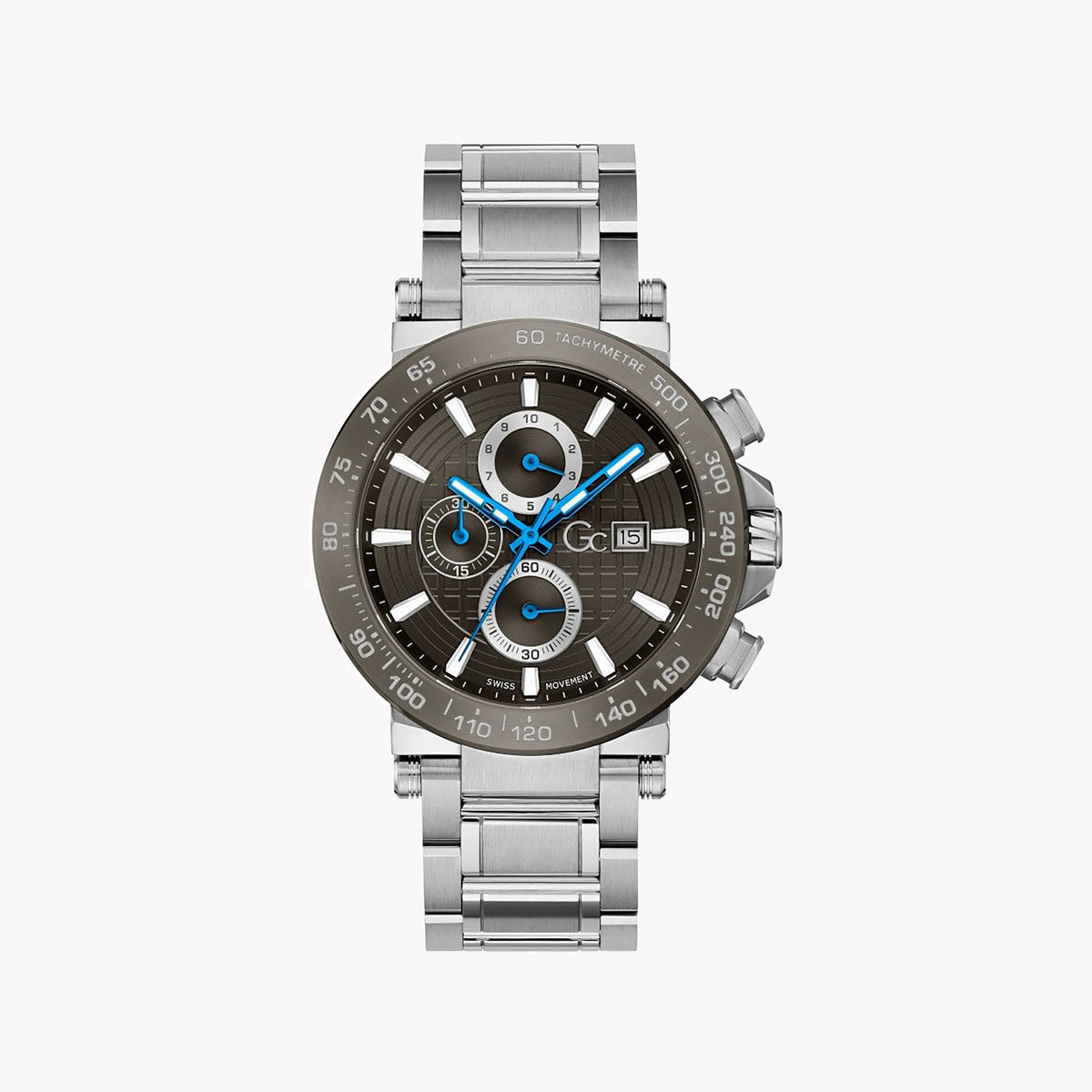 GUESS COLLECTION Y37011G5MF - BOLD ELEGANCE MEN'S TIMEPIECE WITH SILVER STAINLESS STEEL BAND