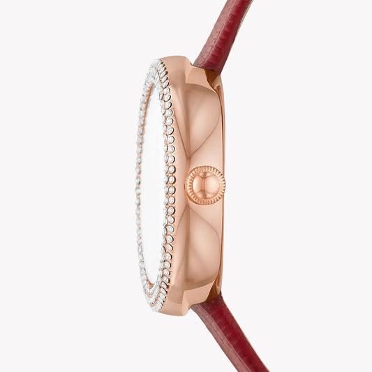 Emporio Armani AR11438 Rose Gold & Red Leather Women's Watch-i-Watch-2