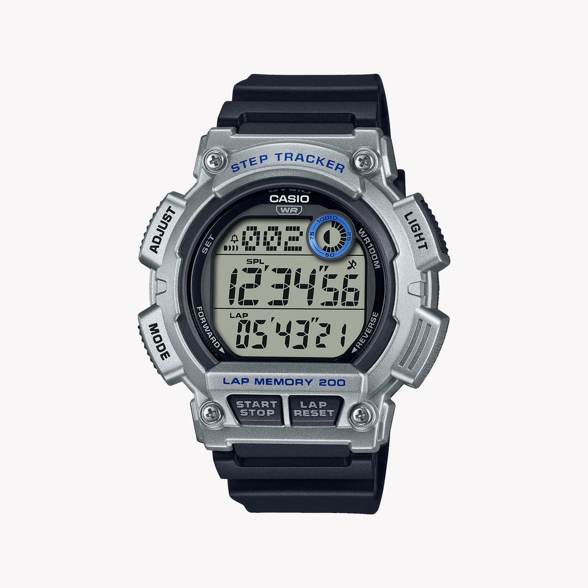 CASIO WS-2100H-1A2VDF ADVENTURE TIME - MENS SPORTY RESIN WATCH WITH STEP TRACKER & 100M WATER RESISTANCE