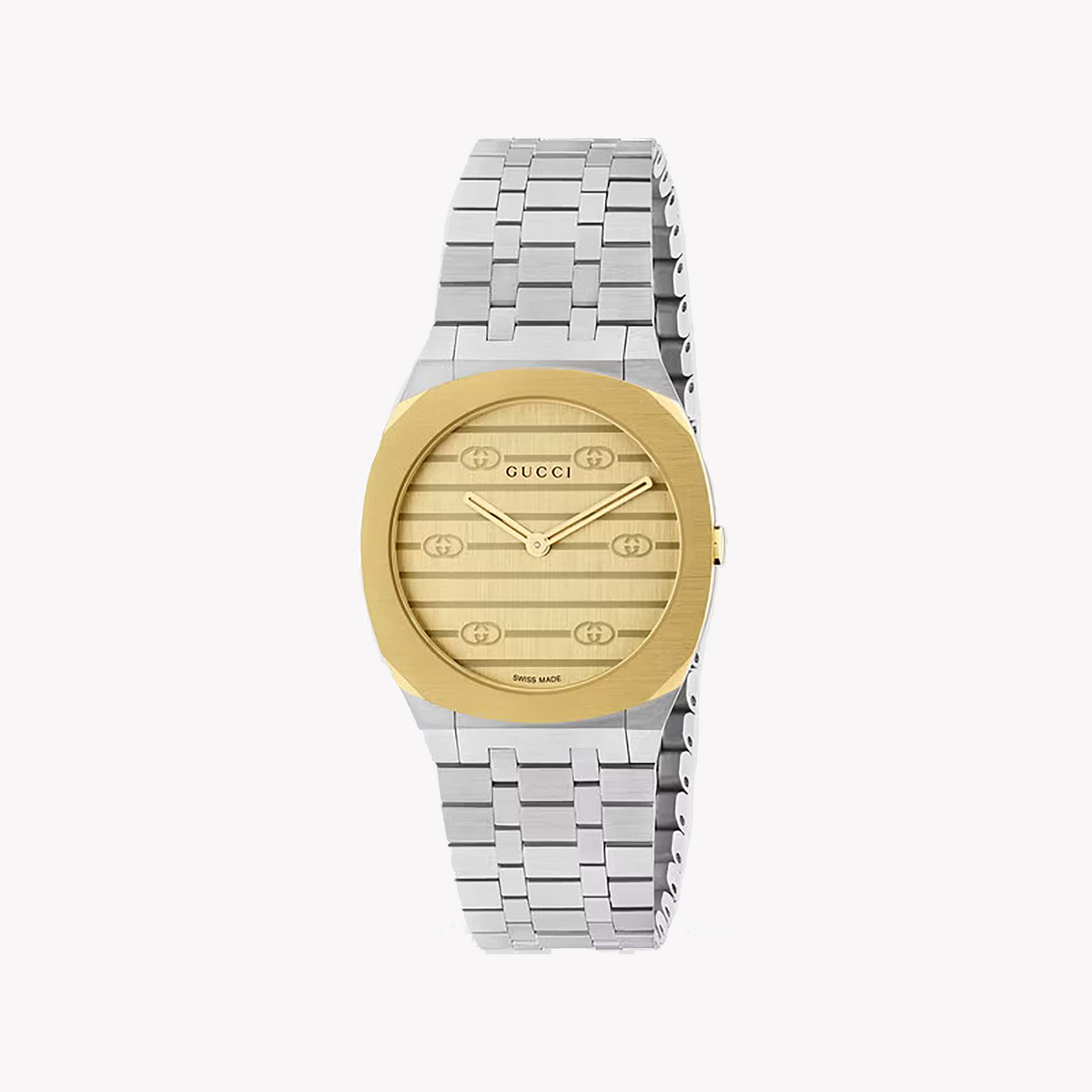 GUCCI YA163502 REFINED ALLURE - LUXURY WOMEN'S TIMEPIECE WITH GOLD DIAL & SILVER-GOLD CASE