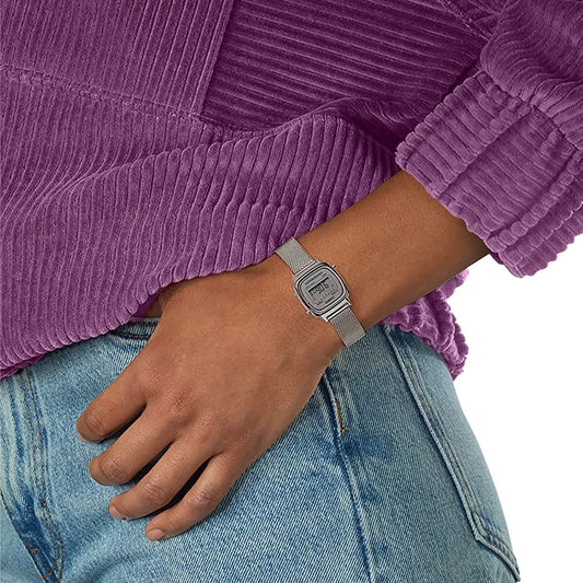 CASIO LA670WEM-7DF ELEGANT TIMEPIECE - STYLISH SILVER MESH WOMEN'S WATCH-i-Watch-2