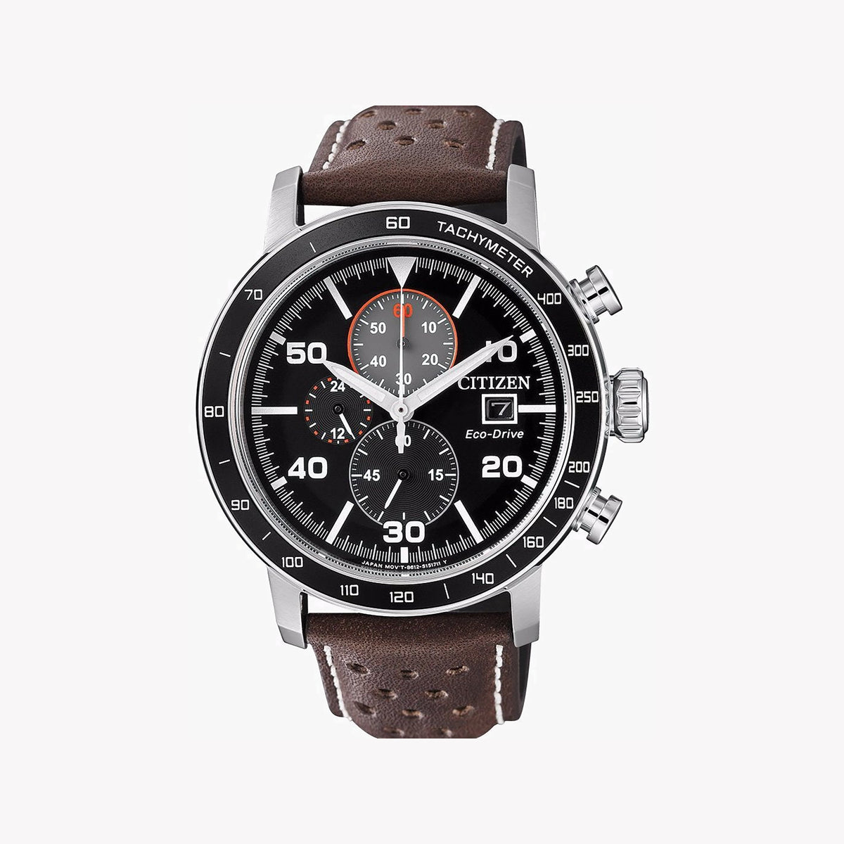 CITIZEN CA0641-24E - MODERN ELEGANCE: STAINLESS STEEL CHRONOGRAPH & LEATHER TIMEPIECE