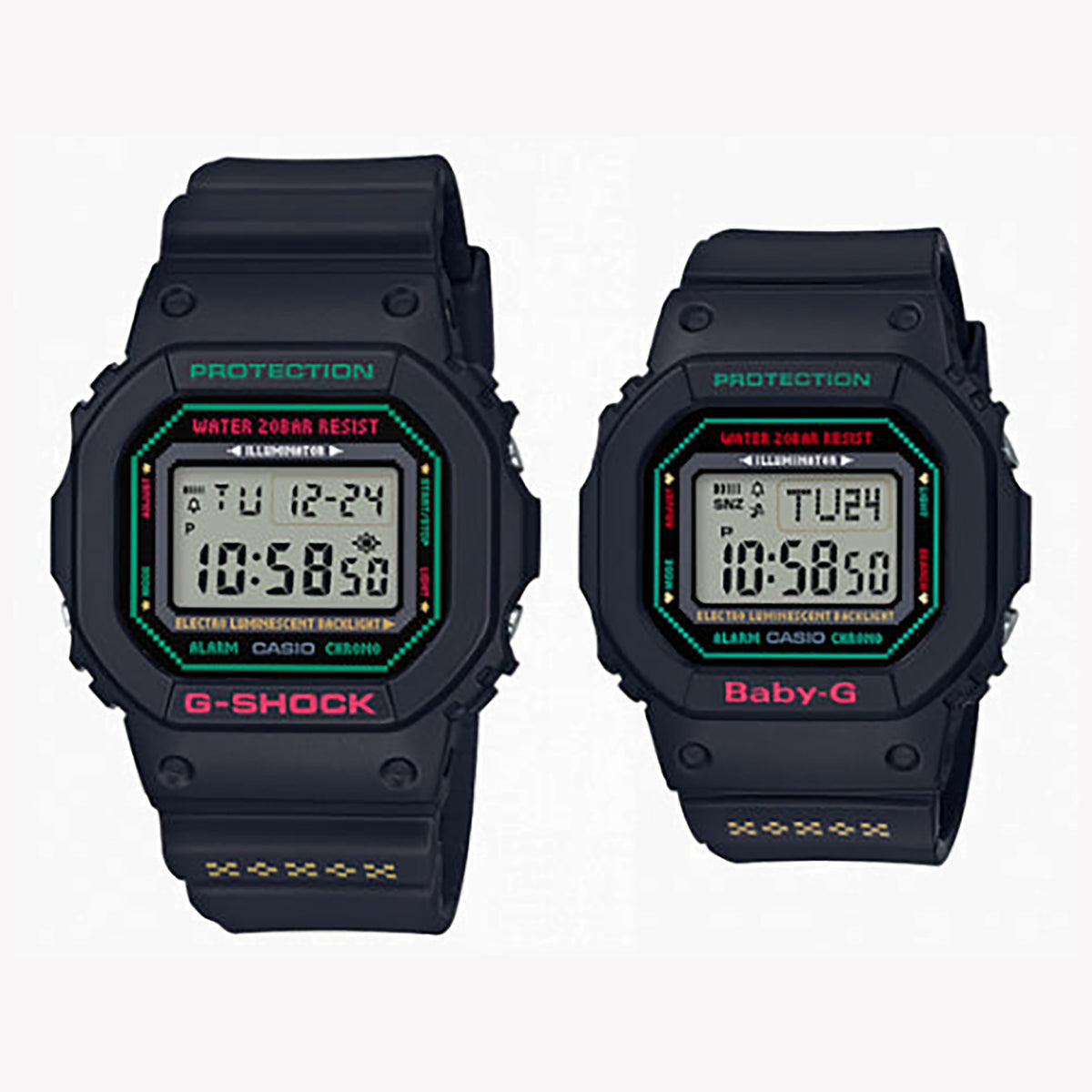 CASIO G-SHOCK LOV-19B-1DR - RUGGED ELEGANCE FOR ACTIVE LIFESTYLES Men's Watch with bold black resin band and playful digital dial