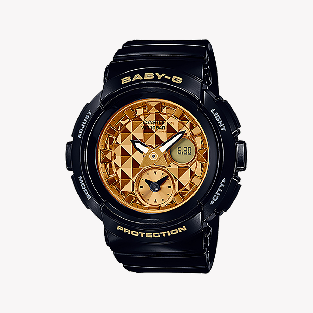 BGA-195M-1ADR BABY-G BLACK CHIC - SPORTY ELEGANCE WOMEN'S WATCH with Multi-Dimensional Style and World Time Features
