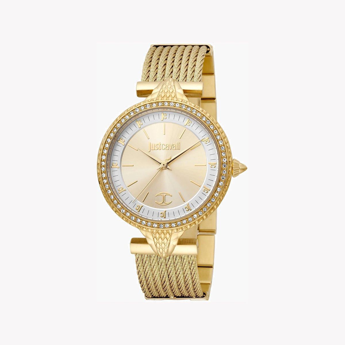 JUST CAVALLI Women's Watch with Gold Stainless Steel Case and Gold Stainless Steel Band