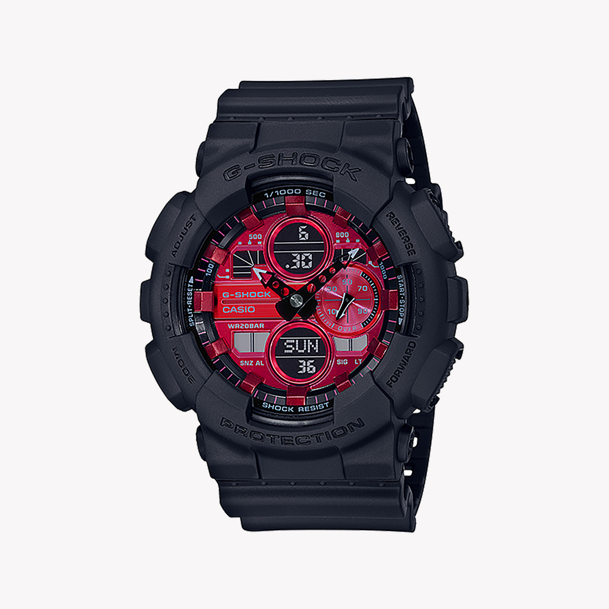 CASIO G-SHOCK GA-140AR-1ADR BOLD RESILIENCE - MEN'S BLACK RESIN ADVENTURE WATCH